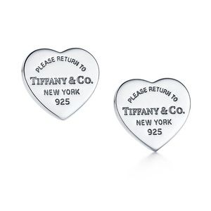 Tiffany & Co. Heart Tag Stud Earrings - Silver